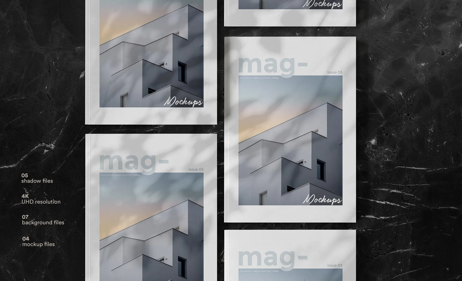 杂志封面设计效果图样机套装v1 Magazine Mockups Kit vol01插图(1)