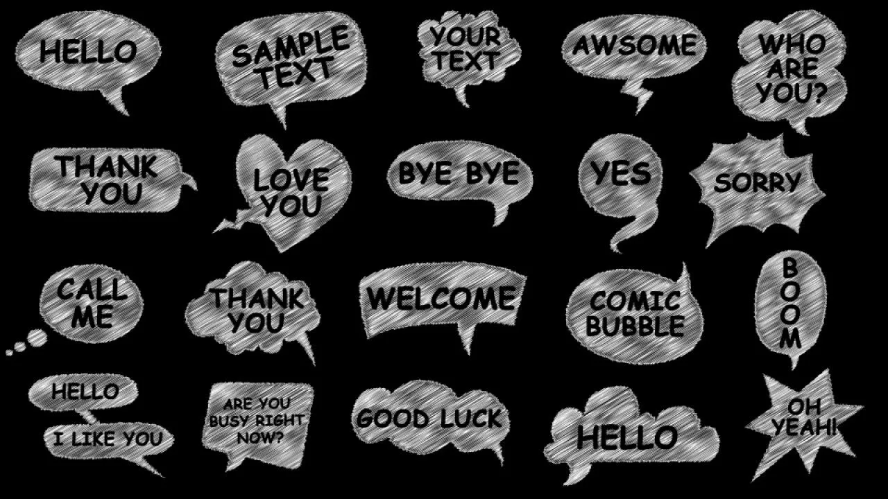 20个酷炫的漫画风格的语音泡泡像素设计精选AE模板