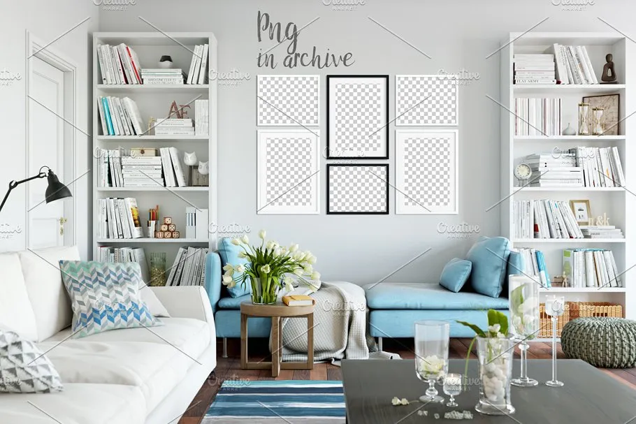 室内画框&墙纸设计样机模板 Interior Frame & Wall Mockup – 05插图(4)