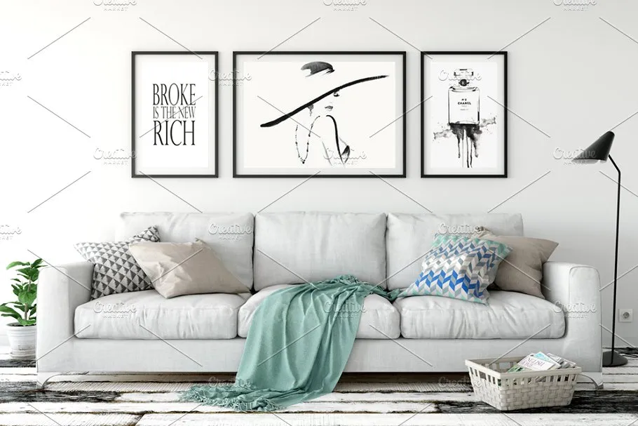 超级相框画框展示样机包 Interior Frame Mockup Bundle Vol 1插图(1)