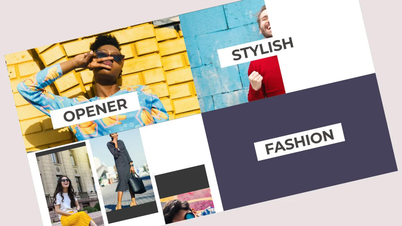 时尚的幻灯片开瓶器像素设计精选AE模板