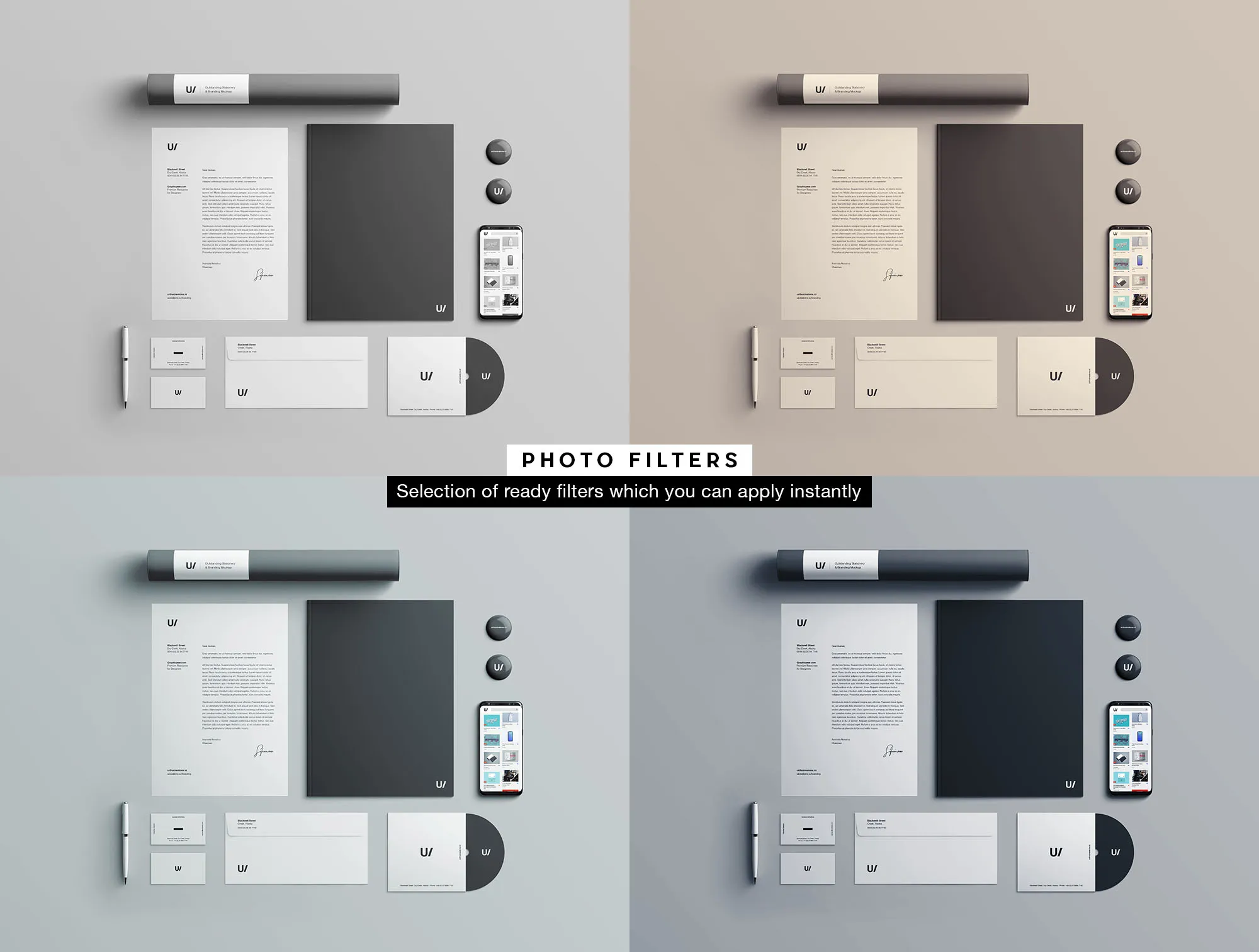 企业品牌VI视觉设计展示办公用品样机套件PSD模板 Stationery Branding & Identity Mockup – PSD插图(8)