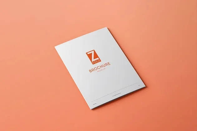三折页宣传小册设计样机模板 Z-Fold Brochure A5 Mock-up插图(1)