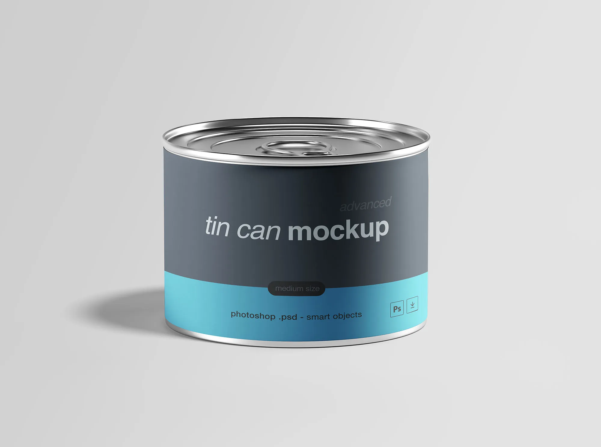 中型锡罐食品罐头外观设计样机模板 Medium Tin Can Mockup插图(1)