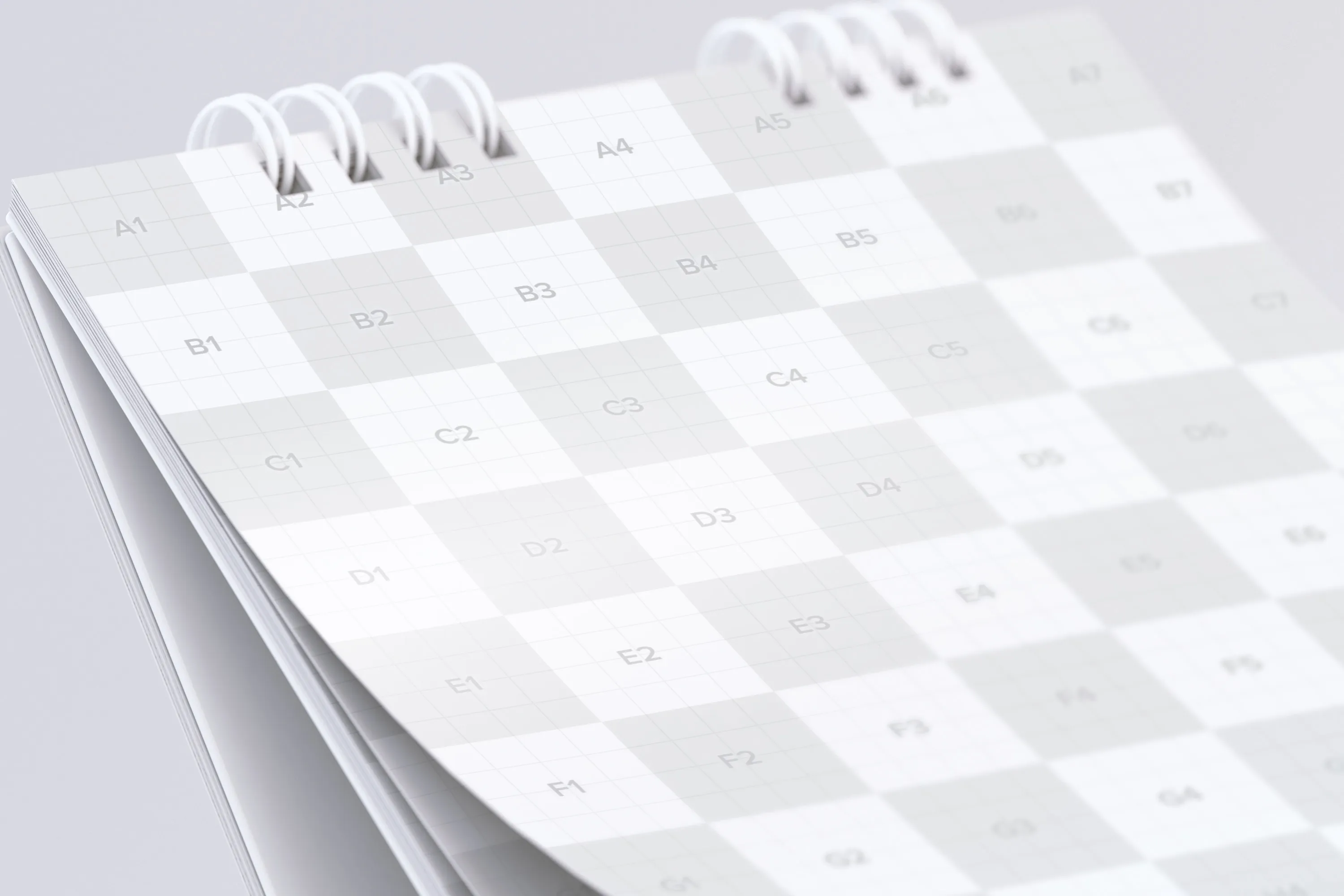 纵向桌面日历设计特写视图样机 Desktop Portrait Calendar Mockup Close Up View插图(1)