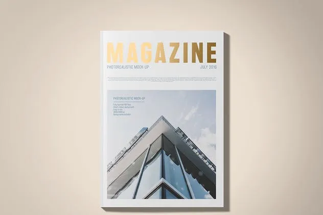 A5规格箔烫印杂志样机 A5 Foil Stamping Magazine Mock-Up插图(1)
