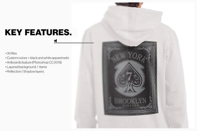 时尚印花T恤/长袖/运动连帽衫服装样机 T-Shirt Longsleeve Sweatshirt Hoodie Mockup插图(7)