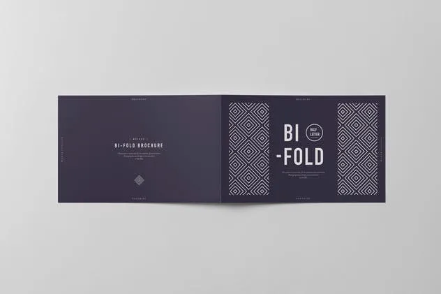 对折小册子传单样机模板 Bi-Fold Half Letter Horizontal Brochure Mock-up插图(8)