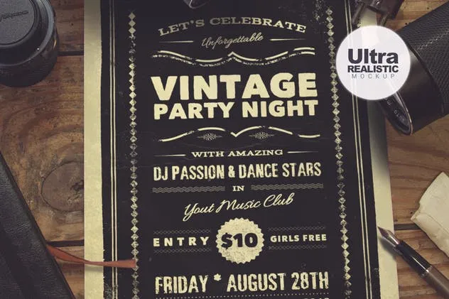 复古摄影工作室场景样机模板 Vintage Photography Studio Scene插图(2)