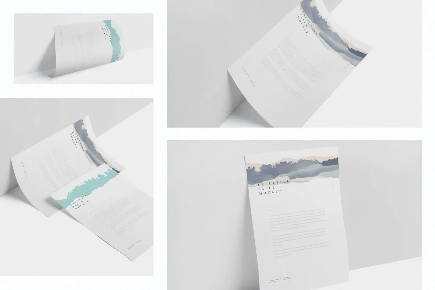 企业宣传单张设计效果图样机素材库精选 Executive Paper Mockup – 7×10 Inch Size插图(1)