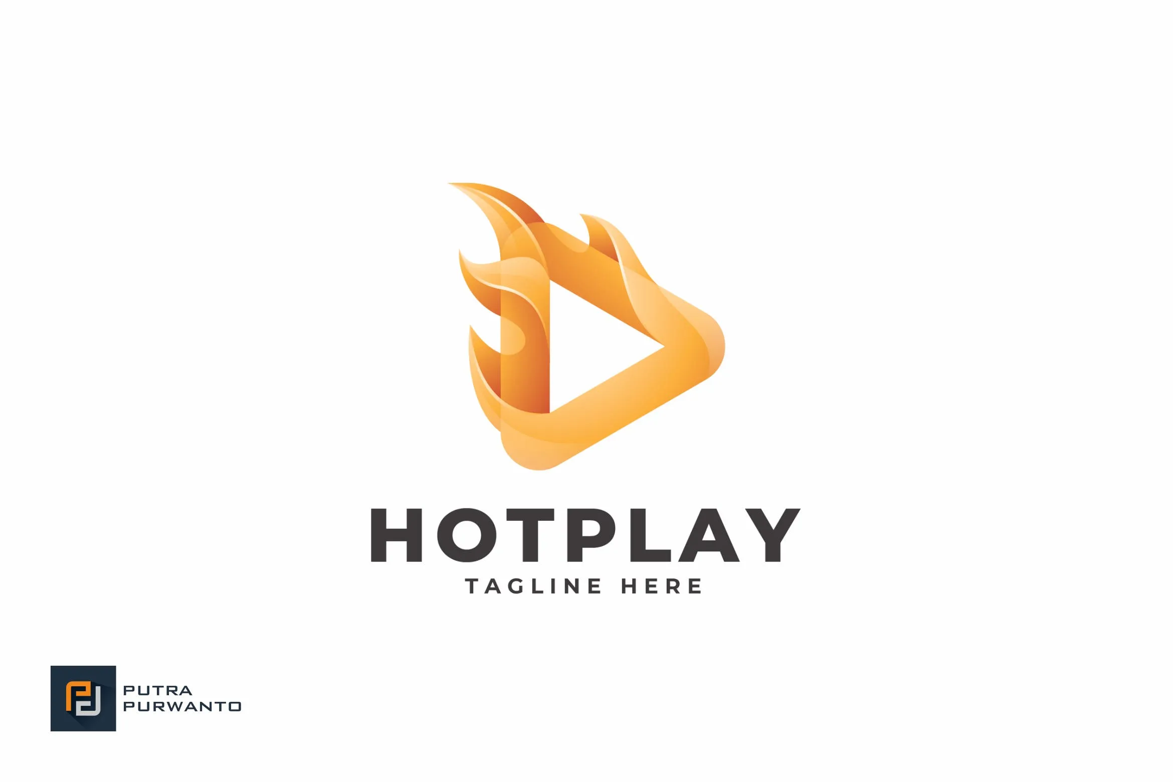 播放器/多媒体品牌Logo设计像素设计精选模板 Hot Play#8211; Logo Template