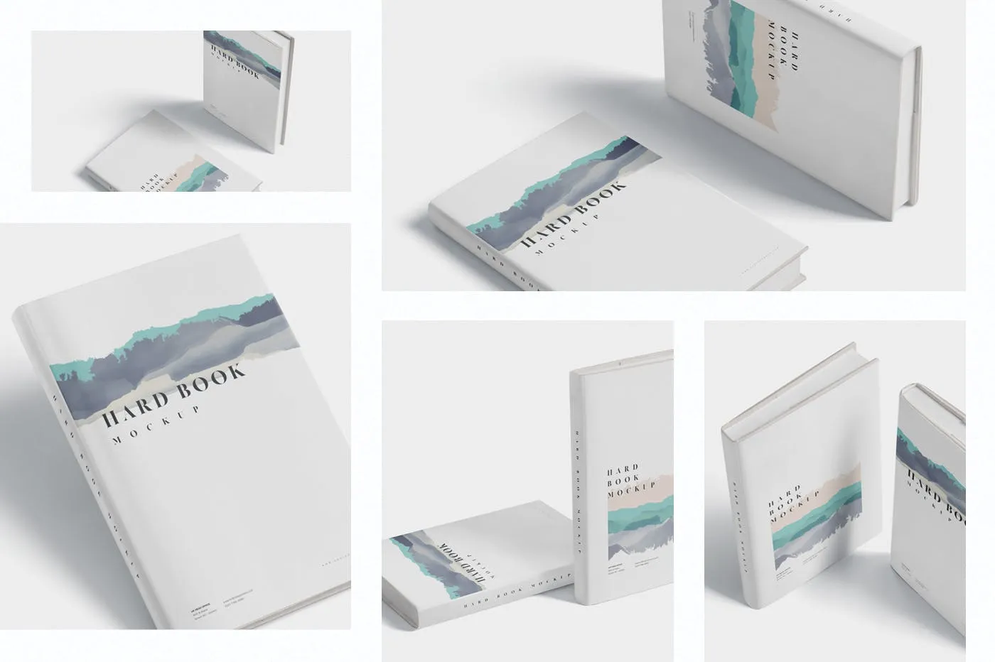 精装硬封图书封面设计效果图样机 Hard Book Mockups插图(1)