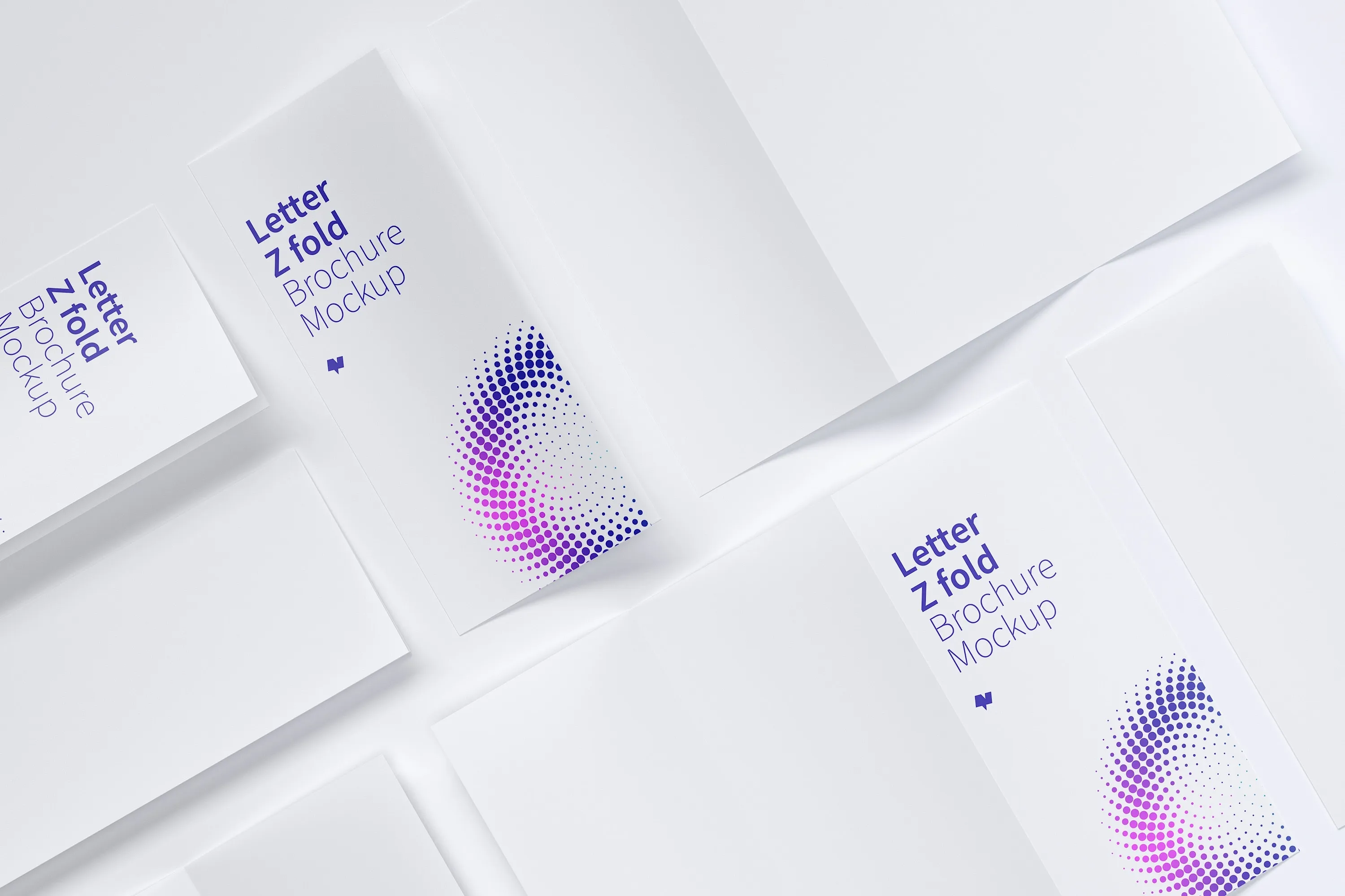 信纸规格三折页折叠小册子传单设计效果图样机05 Letter Z Fold Brochure Mockup 05插图