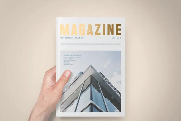 A5规格箔烫印杂志样机 A5 Foil Stamping Magazine Mock-Up插图(2)