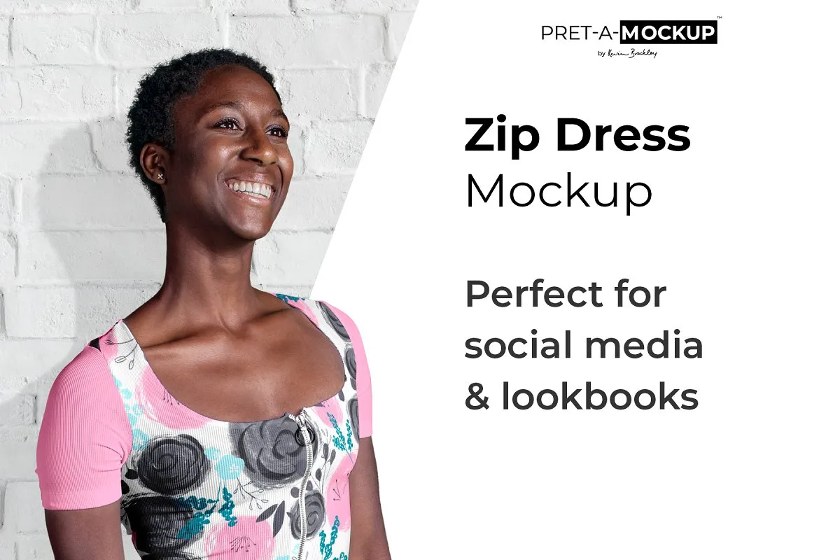 拉链紧身连衣裙服装样机