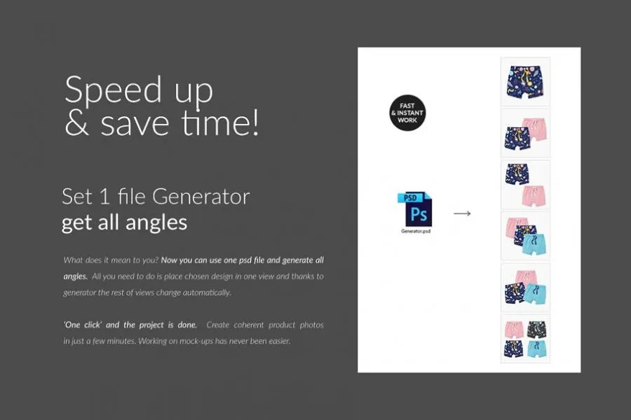 儿童短裤服装样机套装&生成器插图(8)