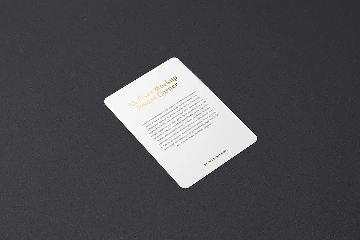 A5尺寸圆角传单纵向效果图样机素材库精选 A5 Portrait Flyer Mockup — Round Corners插图(6)
