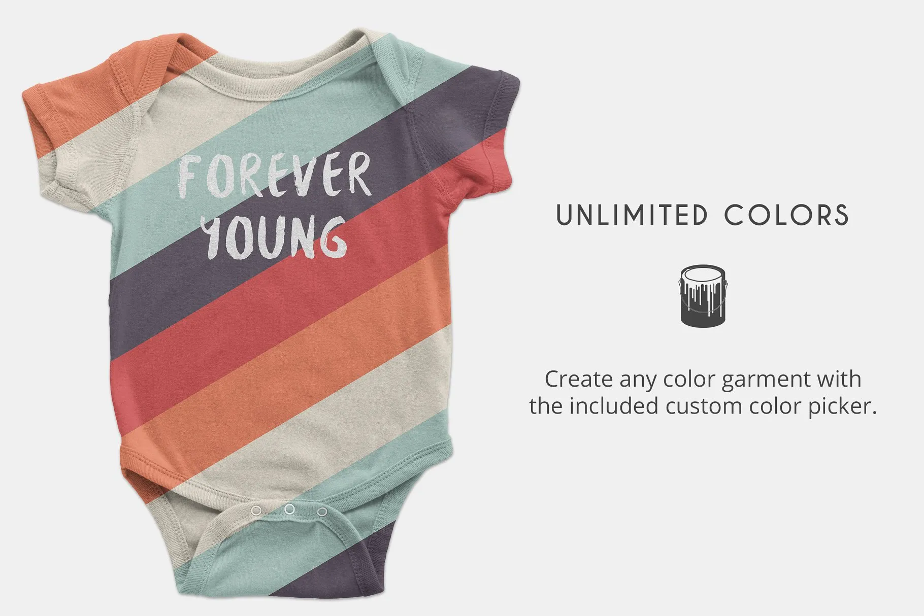 婴儿连体睡衣样机 Infant Lap Shoulder Onesie Mockups插图(4)