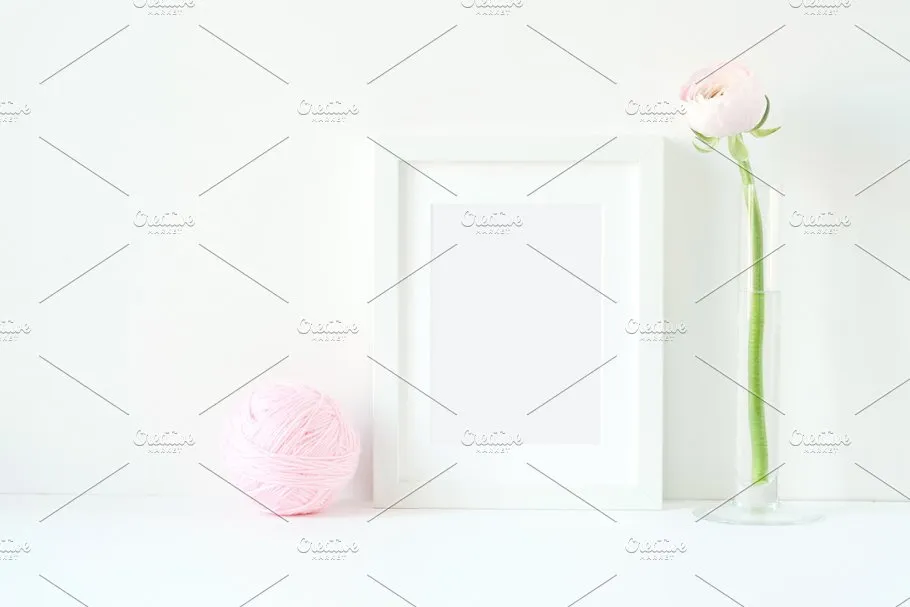 粉红毛茛花卉装饰场景样机 Pink Ranunculus Bundle插图(8)