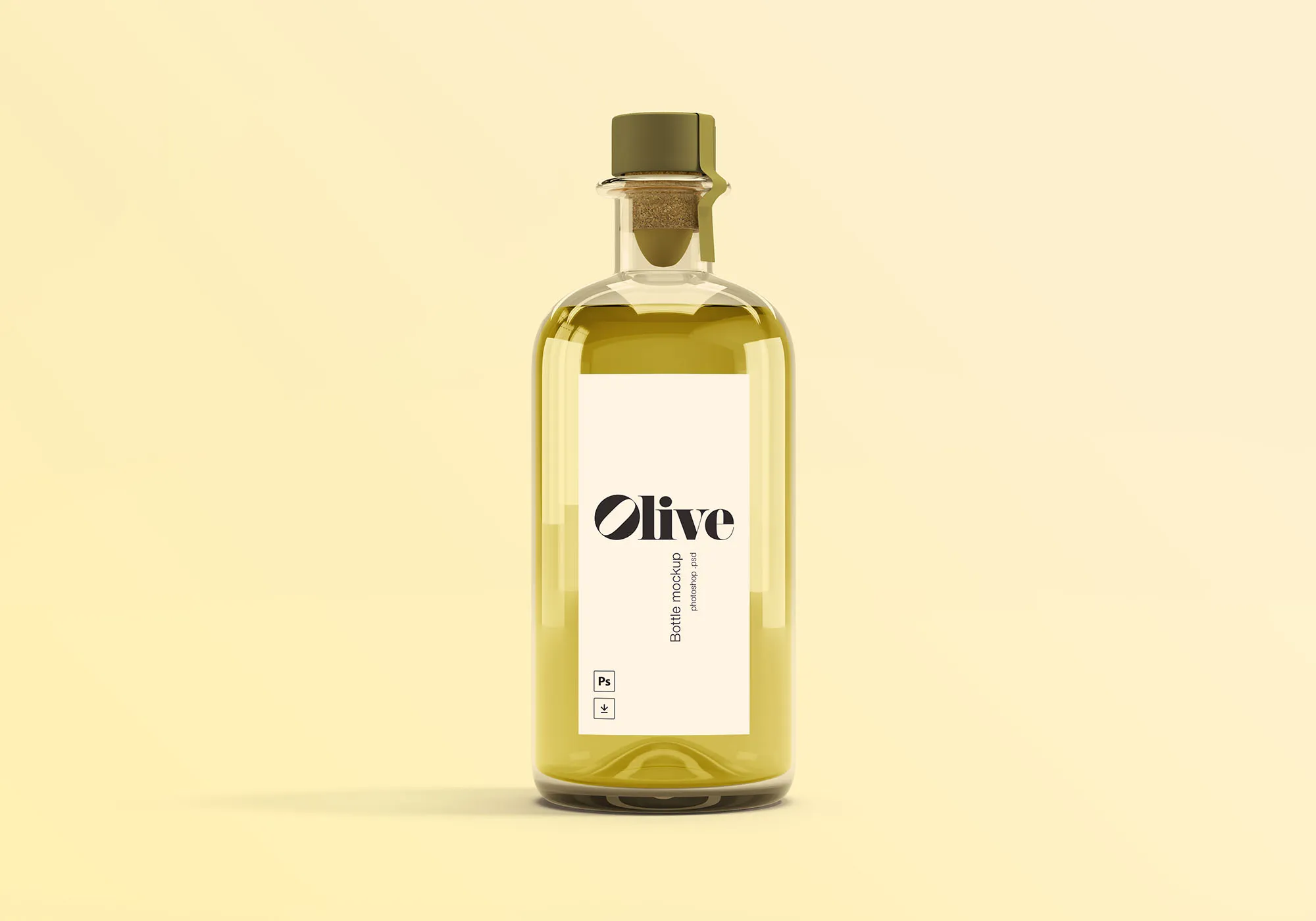 橄榄油瓶玻璃瓶设计效果图样机模板 Olive Oil Bottle Mockup插图(1)