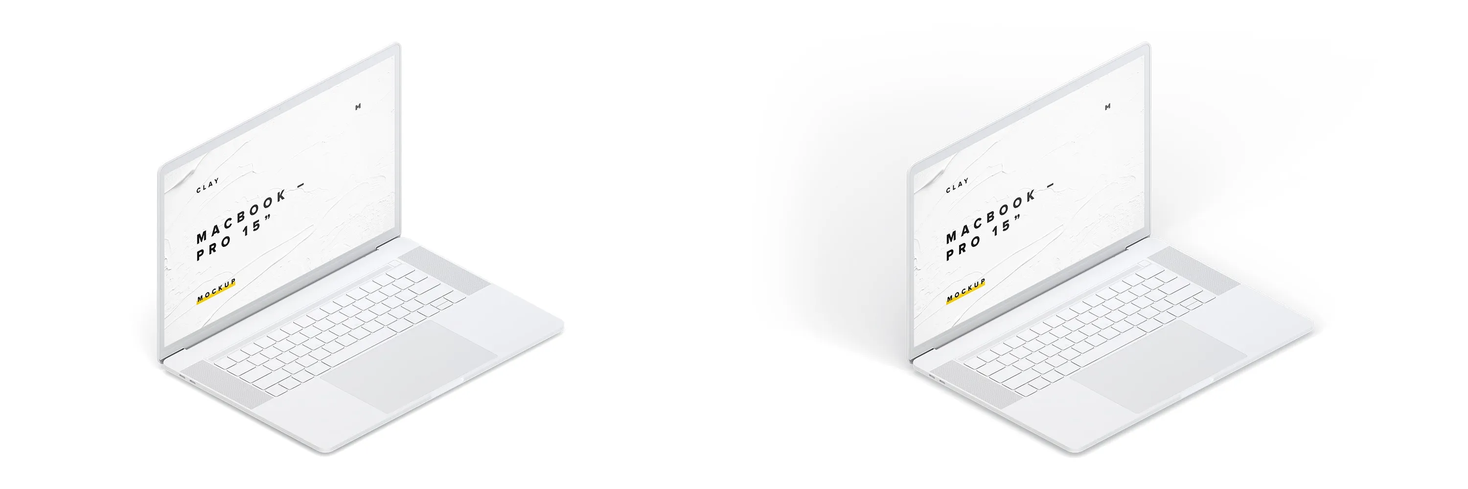 15寸MacBook Pro苹果笔记本电脑左视图样机模板 Clay MacBook Pro 15" with Touch Bar, Left Isometric View Mockup插图(3)