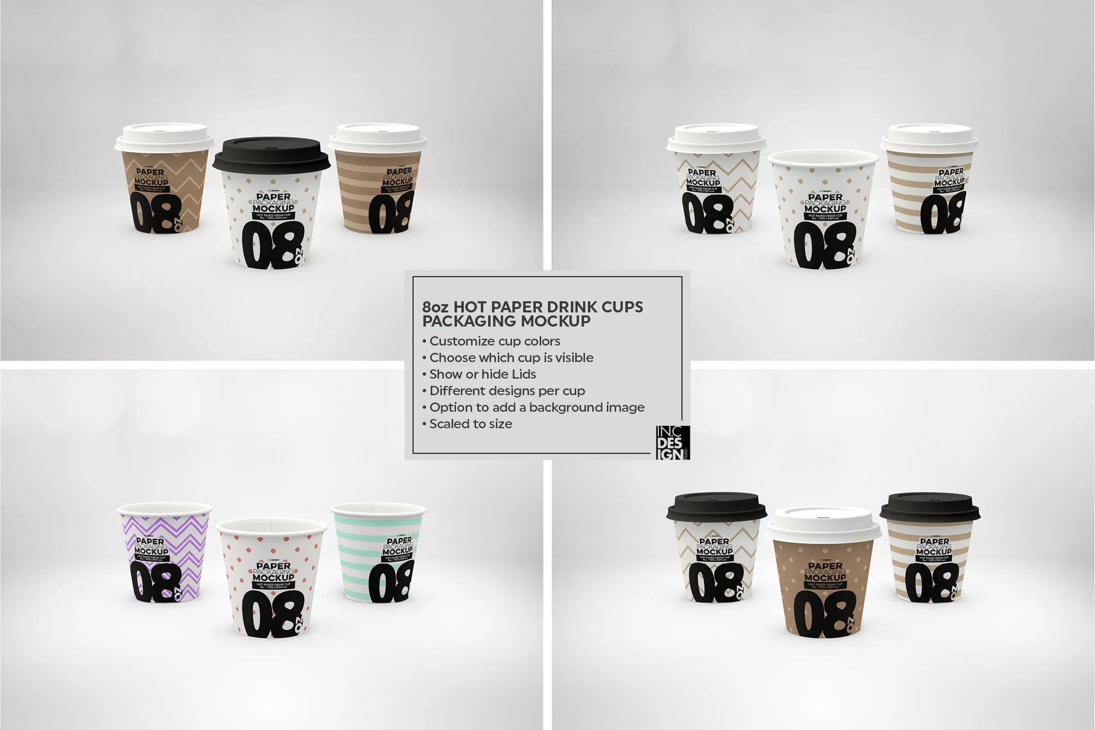 热饮一次性纸杯外观设计素材库精选 Paper Hot Drink Cups Packaging Mockup插图(15)