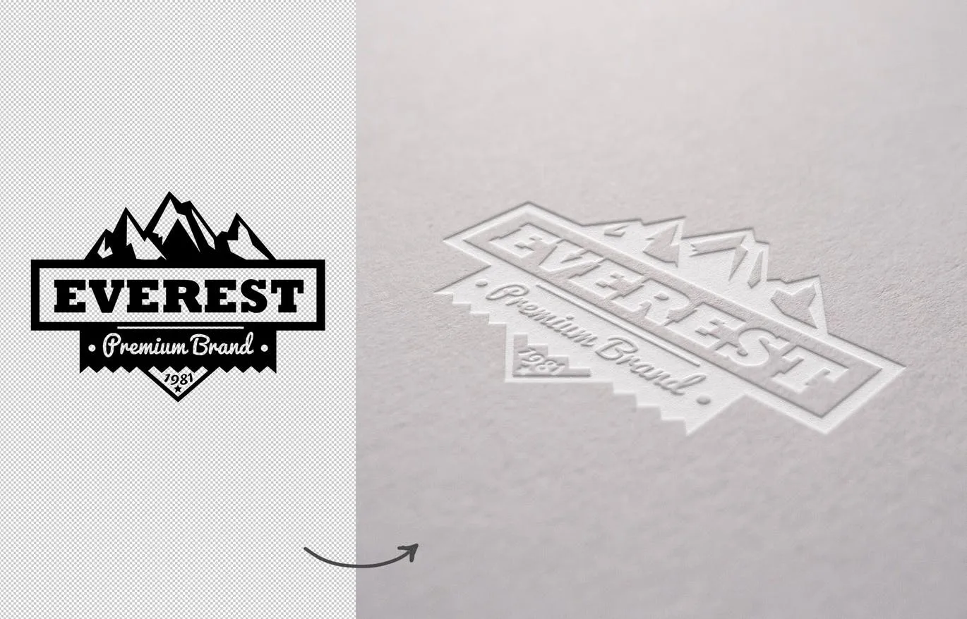 Logo品牌商标凹印效果图样机模板 Digged Paper Mockup插图(1)