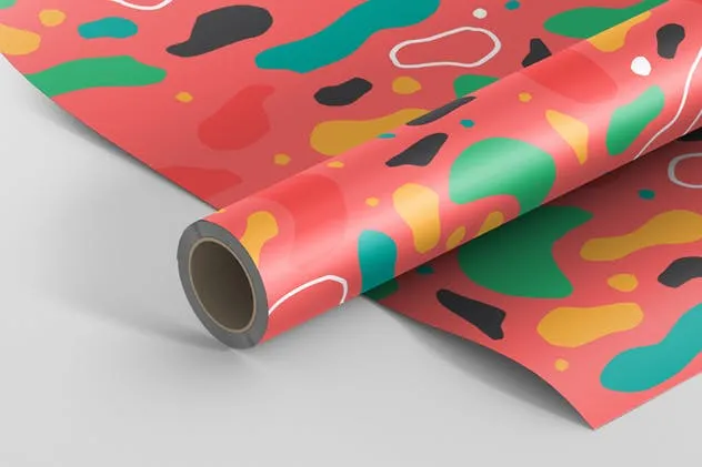 礼品精美包装纸印花设计样机模板 Gift Wrapping Paper Mockup插图(1)