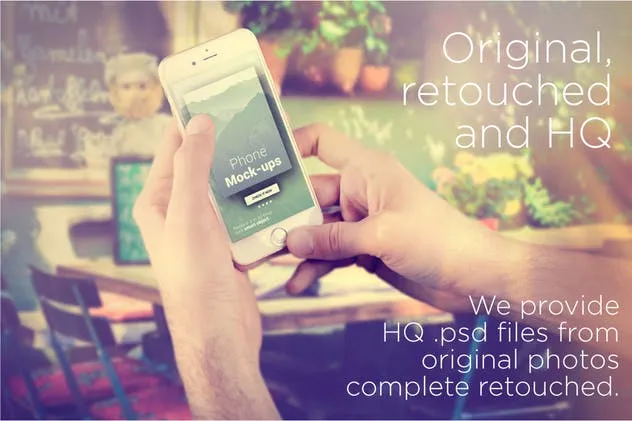 手持旧款iPhone手机样机模板 iPhone Mock-ups – No-stock edition插图(4)