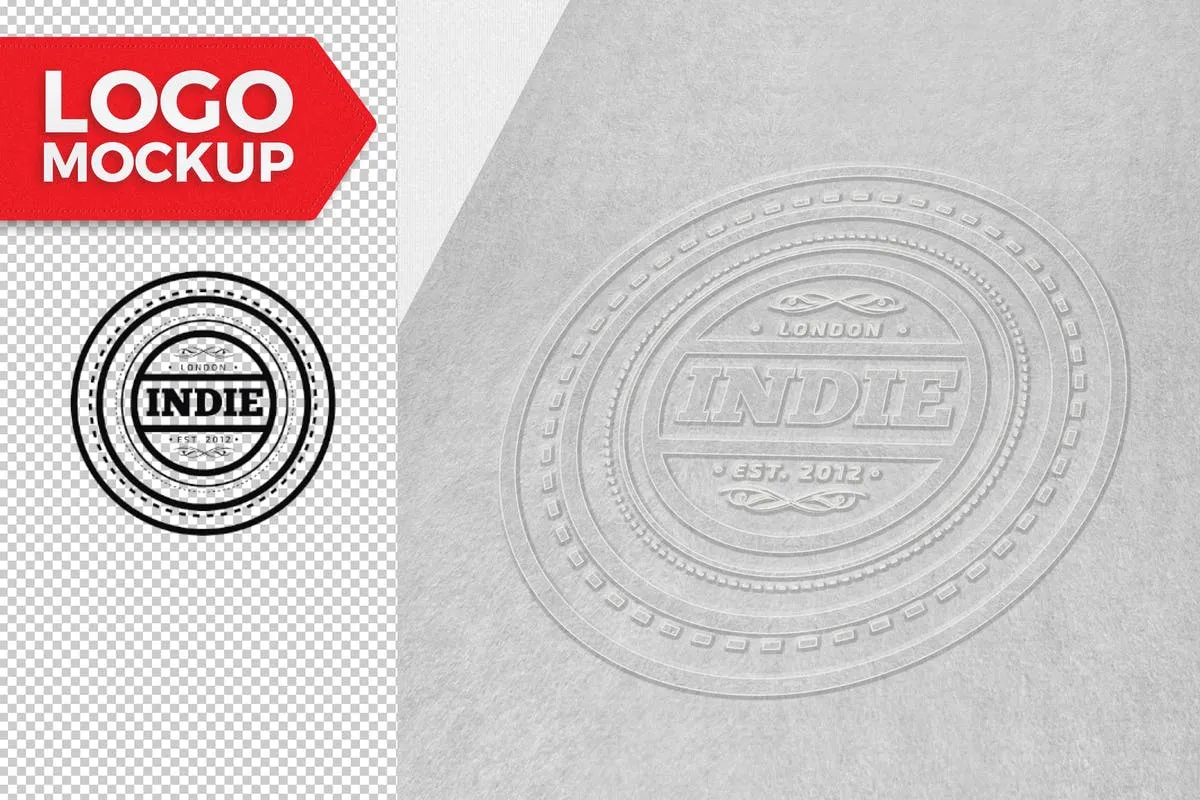 凸版印刷效果Logo设计展示样机 Logo Mock-Up插图