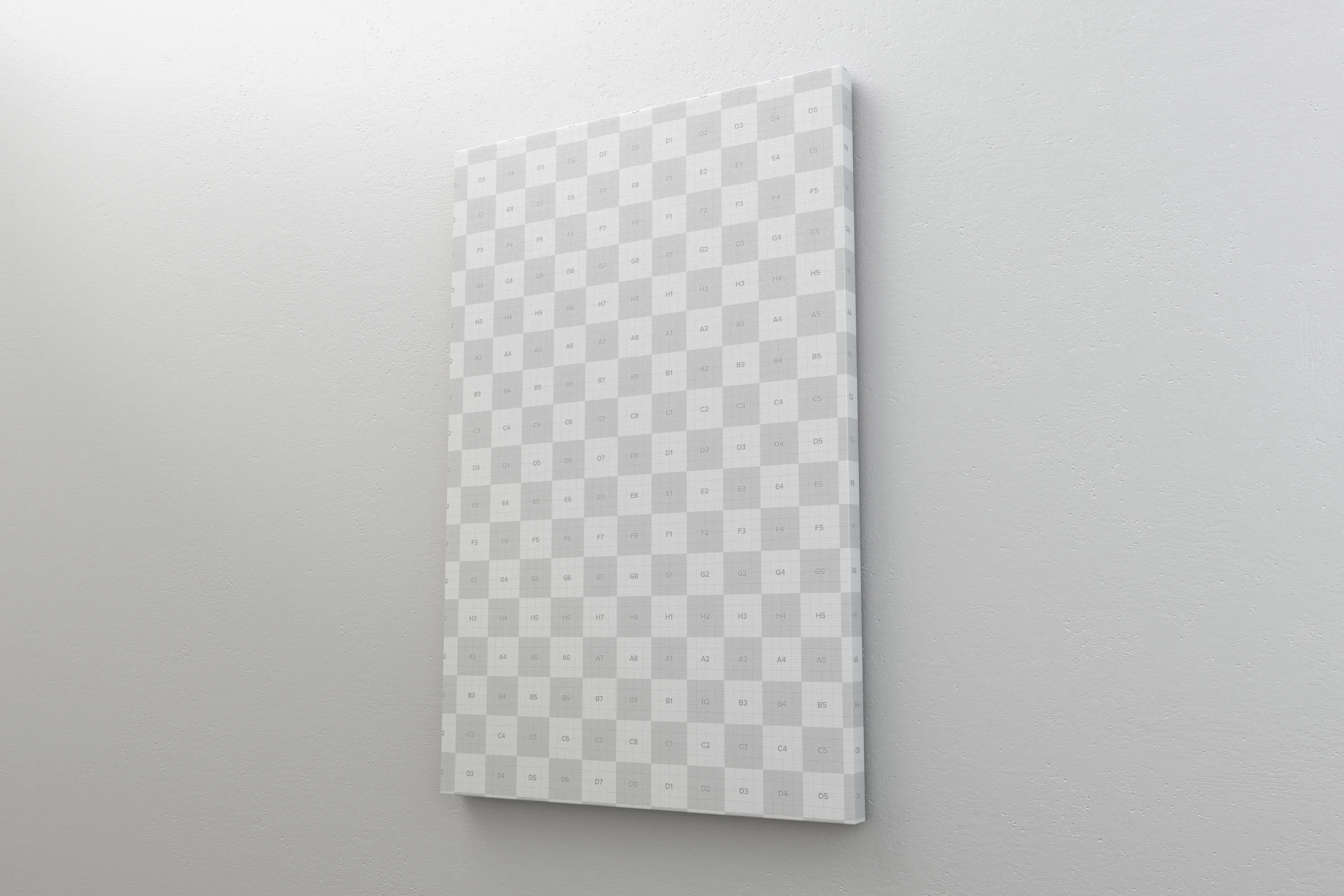 挂墙艺术画像展览画框右视图样机模板素材 2:3 Portrait Canvas Mockup Hanging on Wall, Right View插图(1)