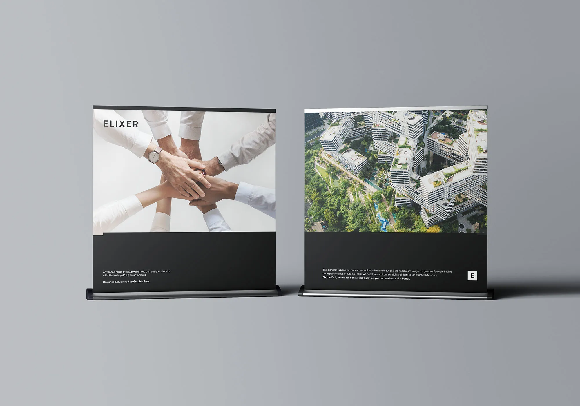 立式方形海报展架PSD样机模板 Wide Rollup Mockup插图(5)