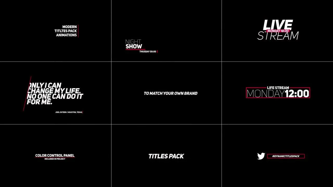 9个独特设计的现代标题像素设计精选AE模板