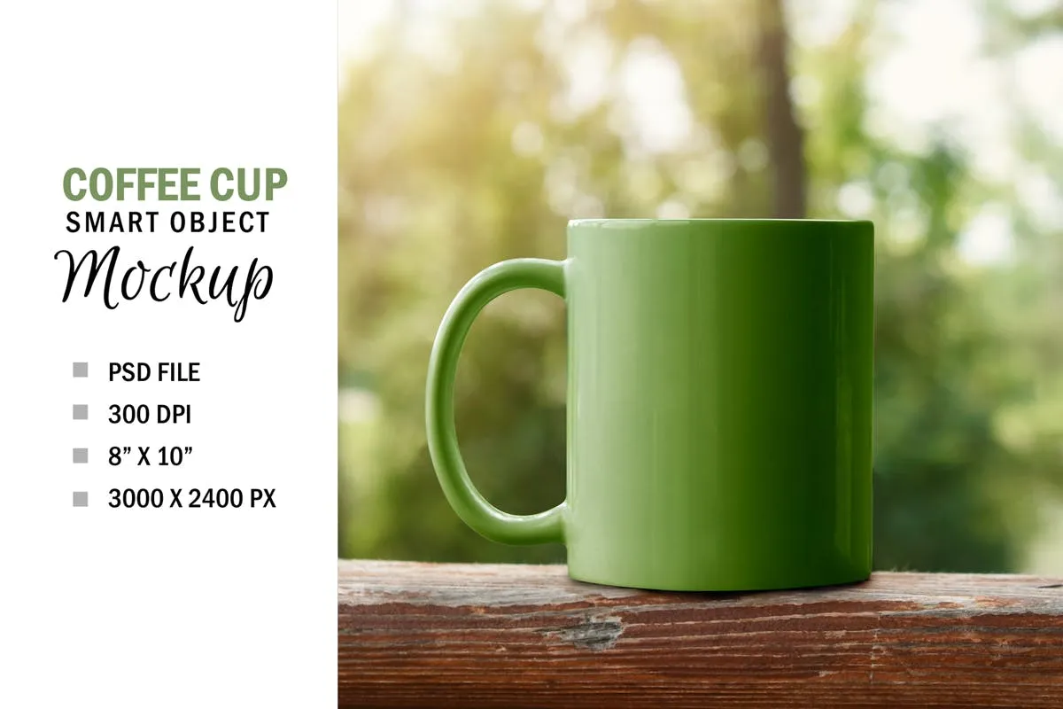 咖啡陶瓷杯外观设计图素材库精选 Smart Object Cup Sublimation Mockup插图(1)