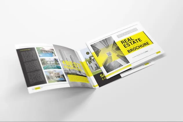 A4双折页宣传册样机模板V2 A4 Bifold Brochure Mockups 02插图(2)