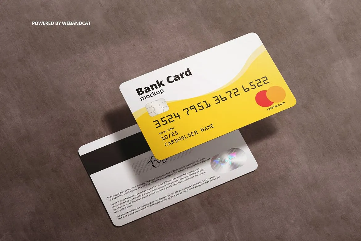 银行卡/会员卡版面设计效果图素材库精选模板 Bank / Membership Card Mockup插图(7)