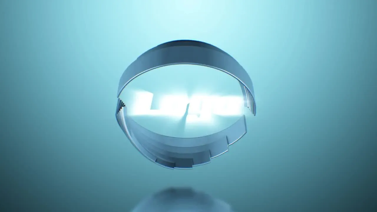 3D 圆徽标像素设计精选AE模板