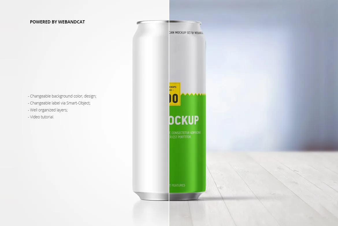 500ml容量饮料易拉罐外观设计效果图样机 500ml Can Mock-up插图(1)