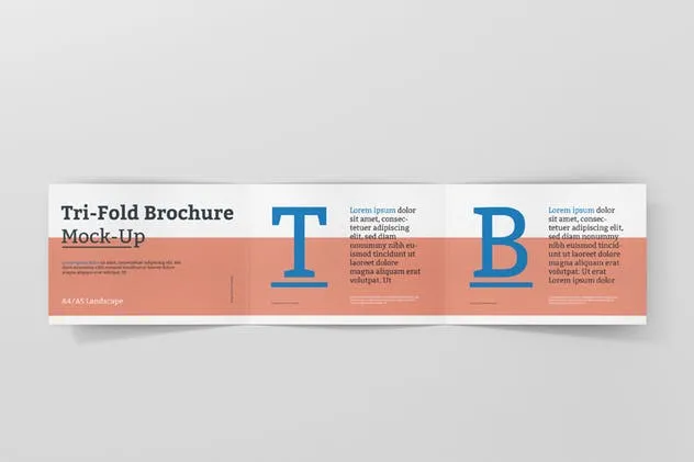三折页横向多尺寸小册子样机 Tri-Fold Brochure Mockup – Din A4 A5 A6 Landscape插图(10)