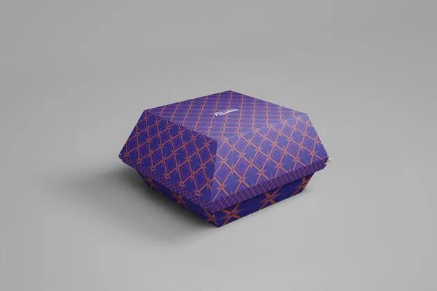 西式快餐汉堡纸盒包装样机 Paper Burger Box Mockup插图(1)