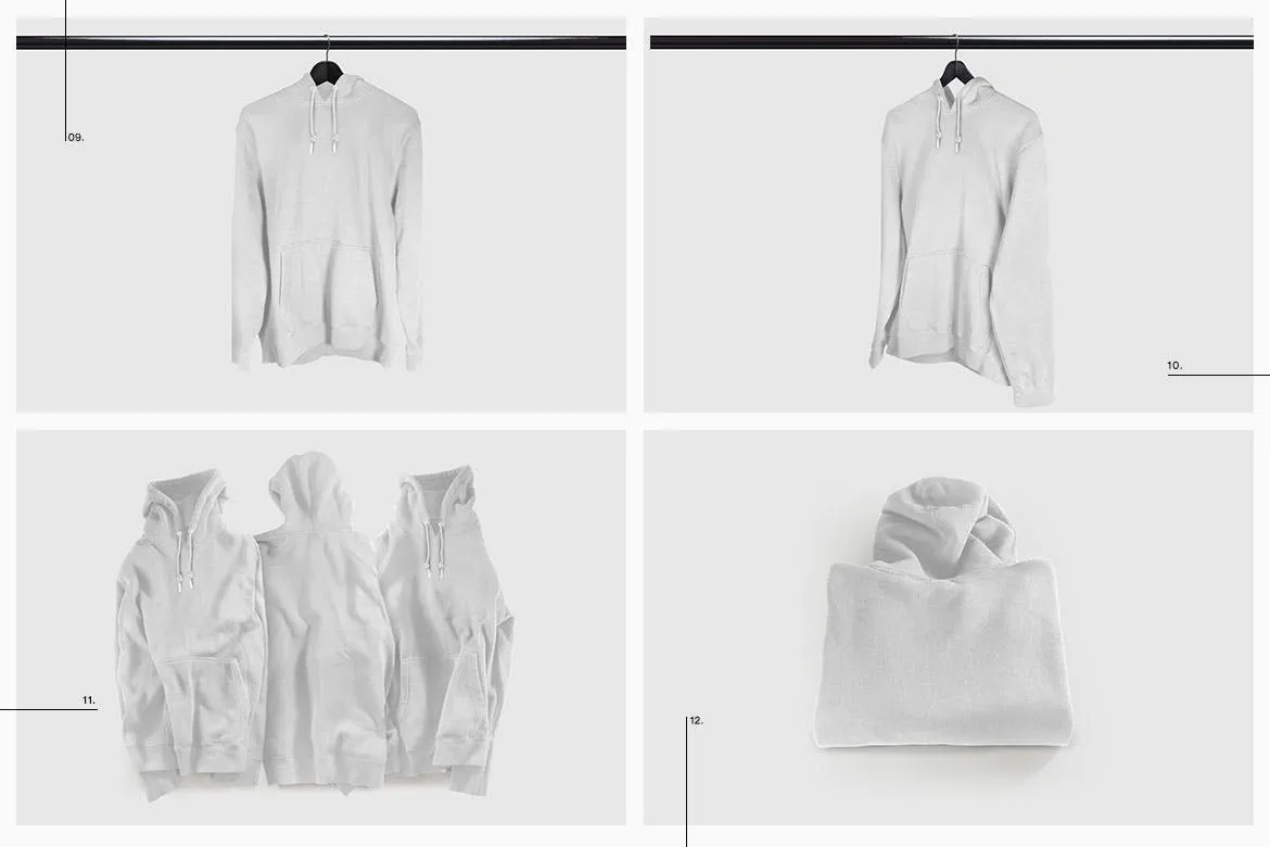 彩色连帽衫运动衫卫衣设计图样机模板 Color Hoodie Sweatshirt Mockup插图(14)