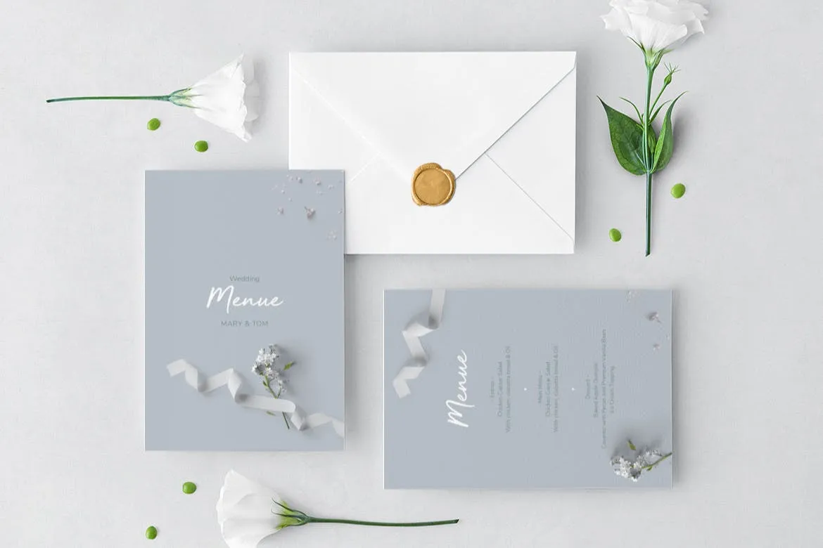 折纸艺术装饰风格婚礼邀请设计套件 Wedding Invitation Suite插图(12)