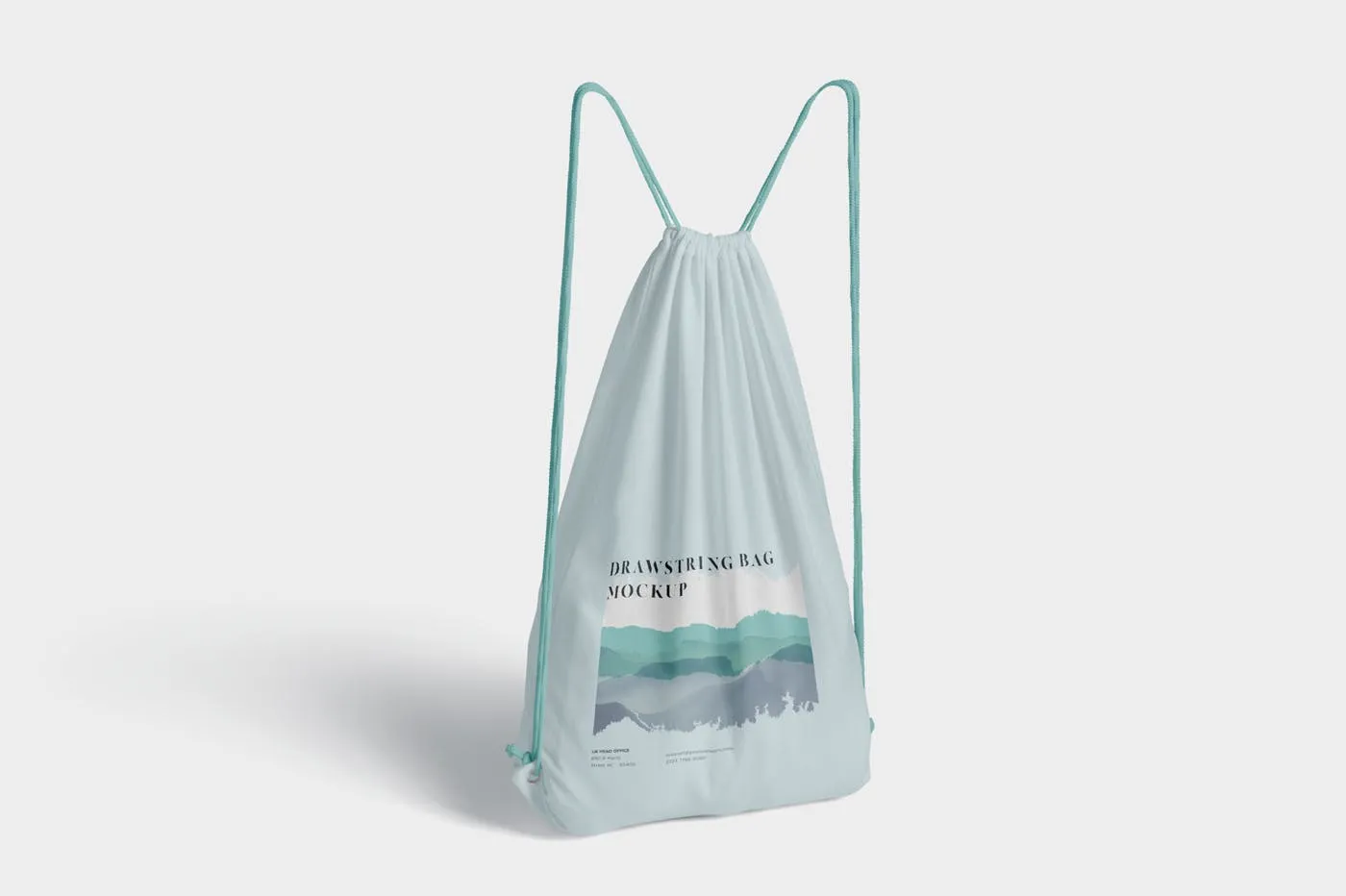 拉绳包便携袋子设计预览样机 4 Drawstring Bag Mockups插图(4)
