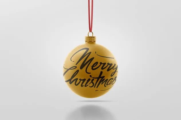 圣诞装饰球样机 Christmas Ball Mockup with Material Options插图(7)