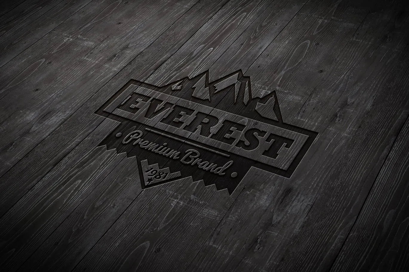 户外运动品牌Logo商标木刻效果图样机模板 Wood Engraved Mockup插图(1)