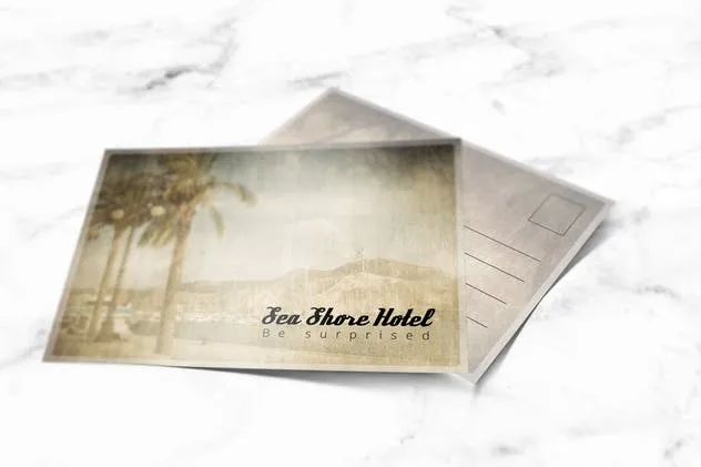 横向明信片/邀请函样机模板 Postcard Landscape Mockup插图(3)