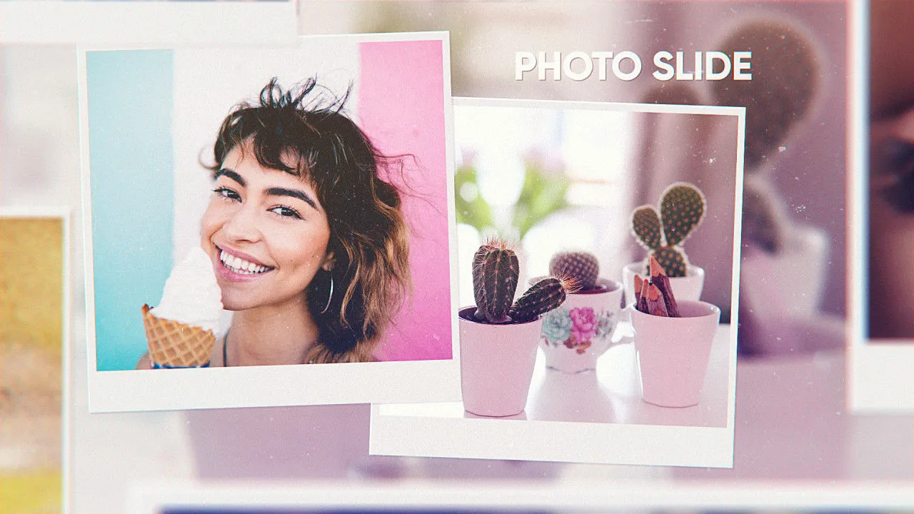 复古照片幻灯片相册展示像素设计精选AE模板