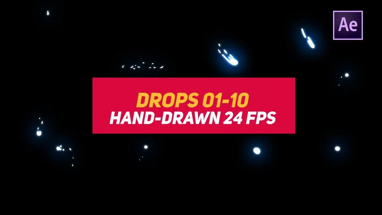 10个创意酷炫动态动画drop元素像素设计精选AE模板