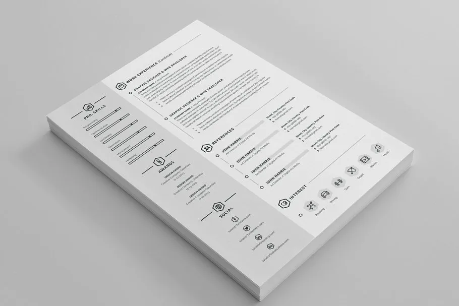 极简主义风格简历模板 Minimal Resume/CV插图(2)