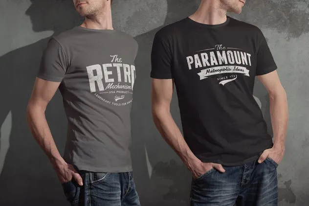 圆领T恤欧美型男模特上身效果样机模板 Crew Neck T-shirt Mock-up Male Version插图(2)